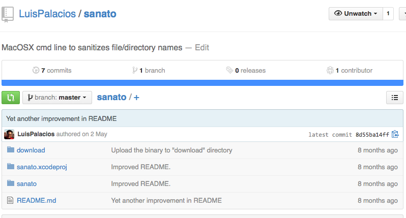 Proyecto 'sanato' en GitHub