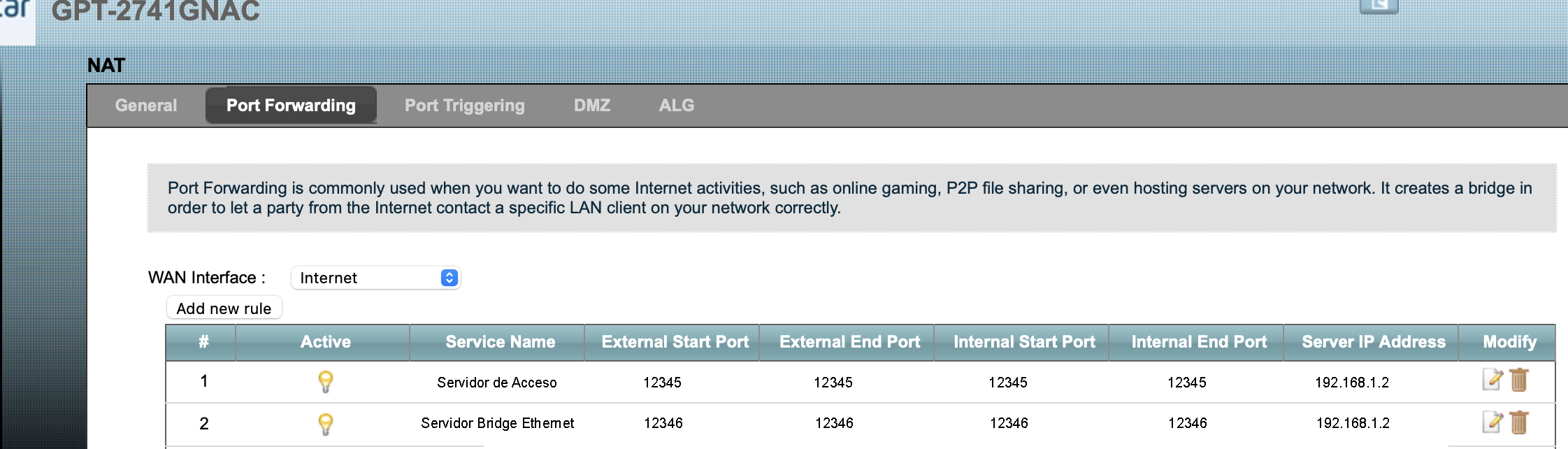 Port Forwarding desde el router de movistar a mi servidor `norte`