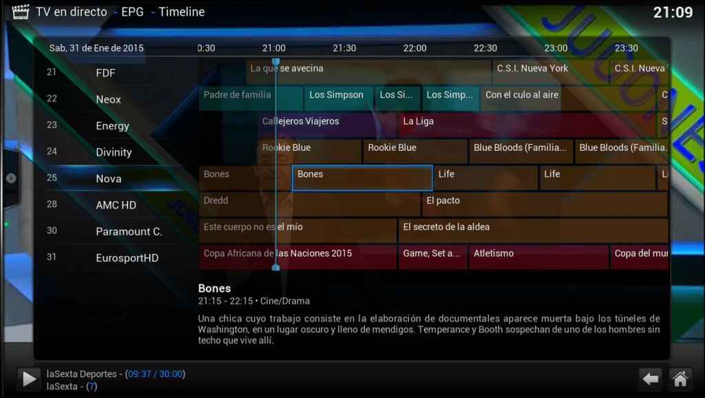 Electronic Program Guide de Movistar