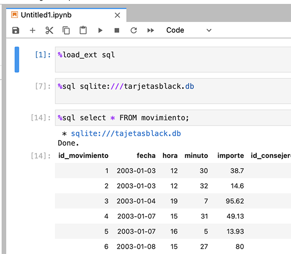 Habilitamos SQL en Jupyter Labsd