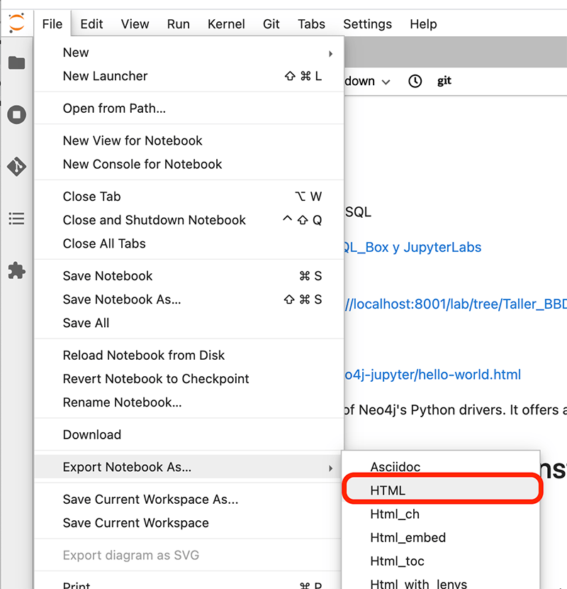 Exportar notebook como HTML