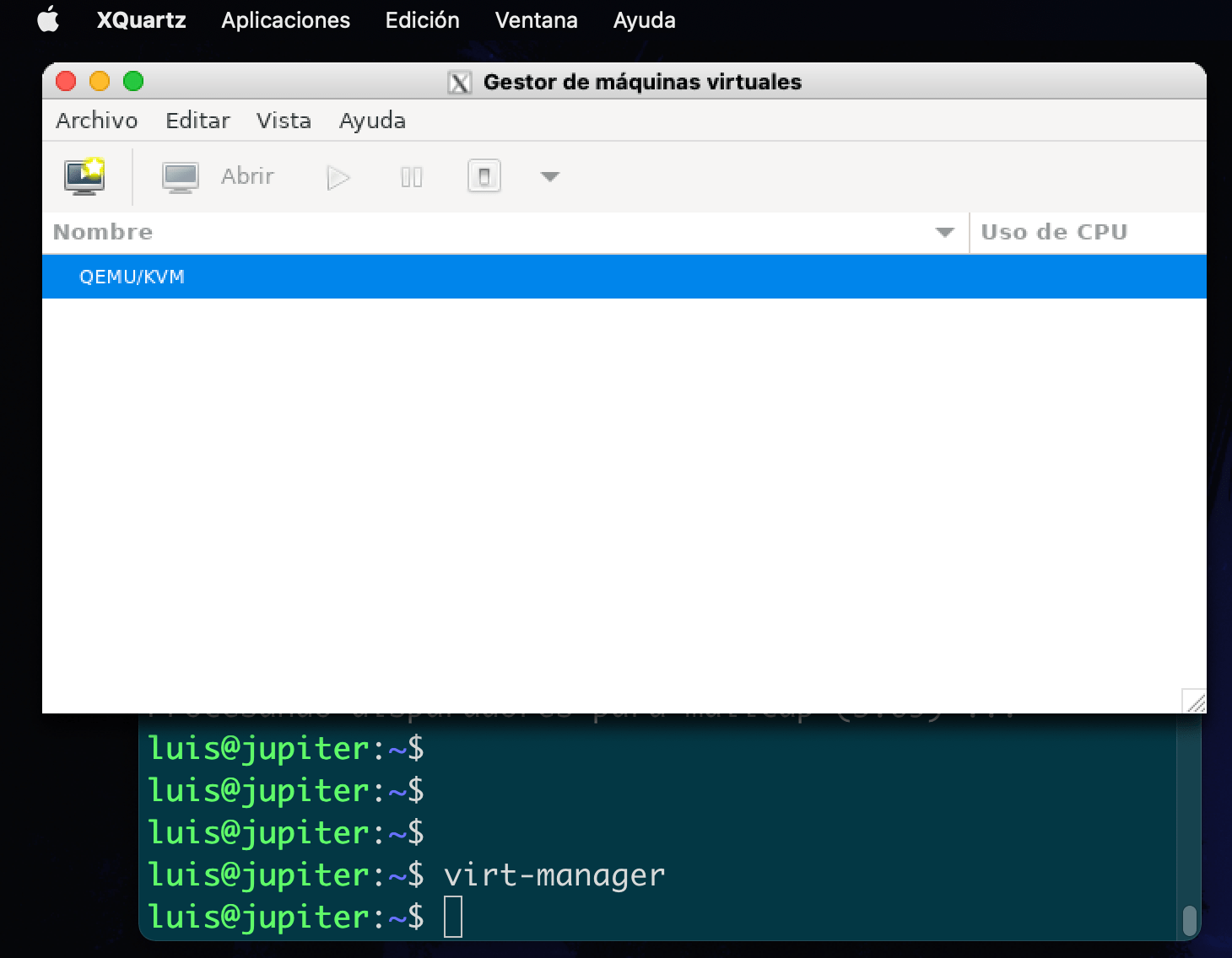 Arranco el Gestor de VMs