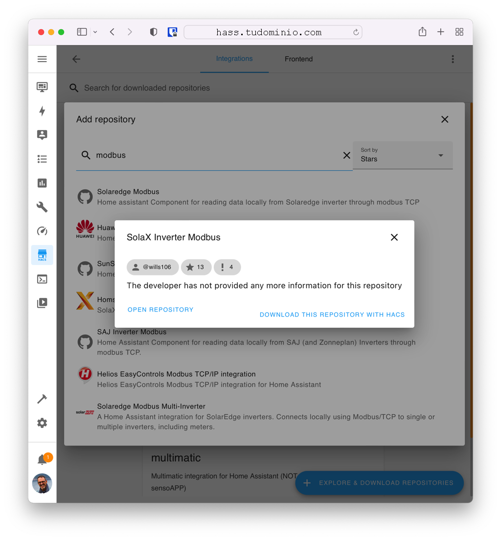 Instalo Homsassistant Solax Modbus