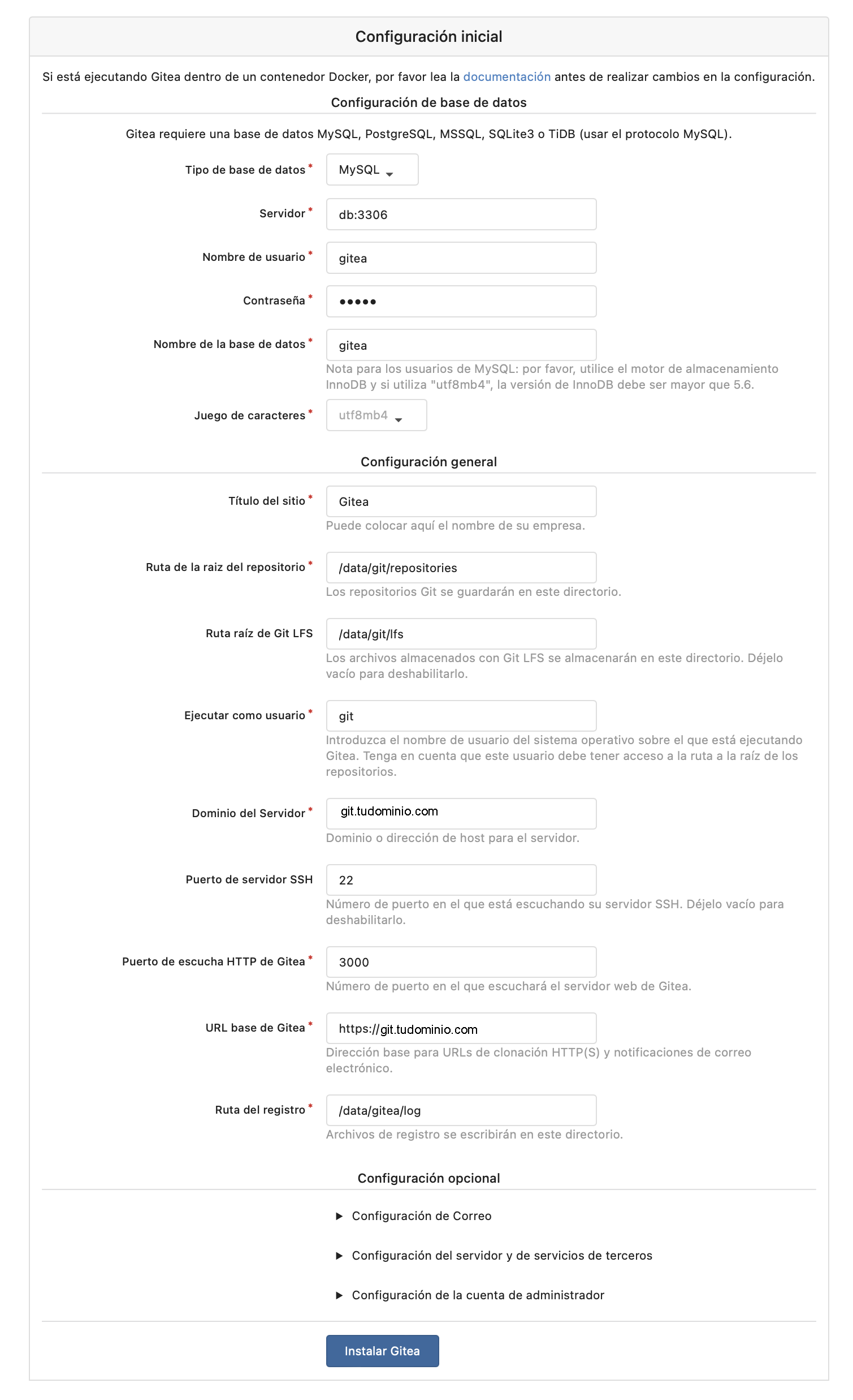 Conecto con https://git.tudominio.com