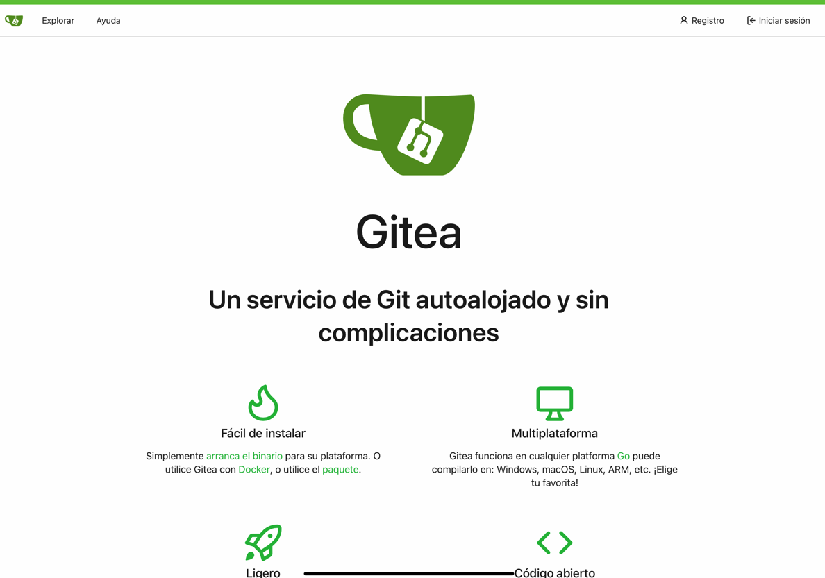 Página al conectar desde Internet con https://git.tudominio.com