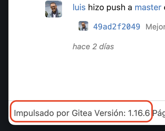 Versión de gitea
