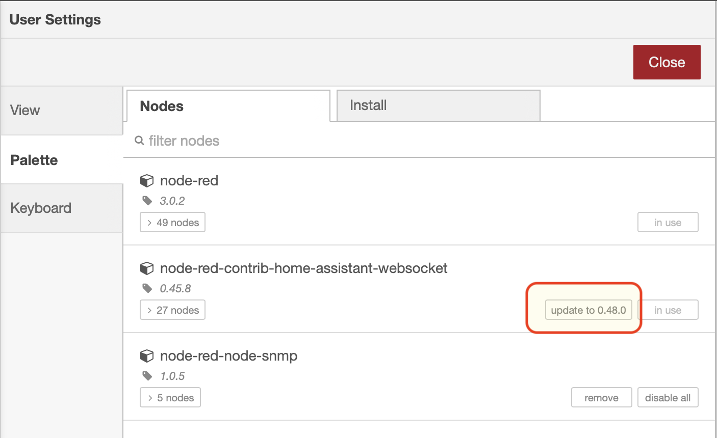 Actualización disponible para Home Assistant