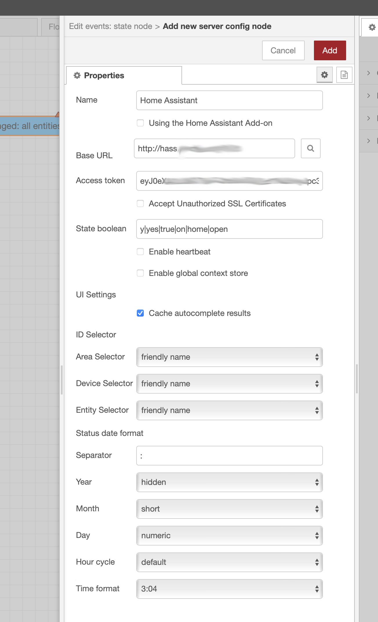 Datos del servidor Home-Assistant