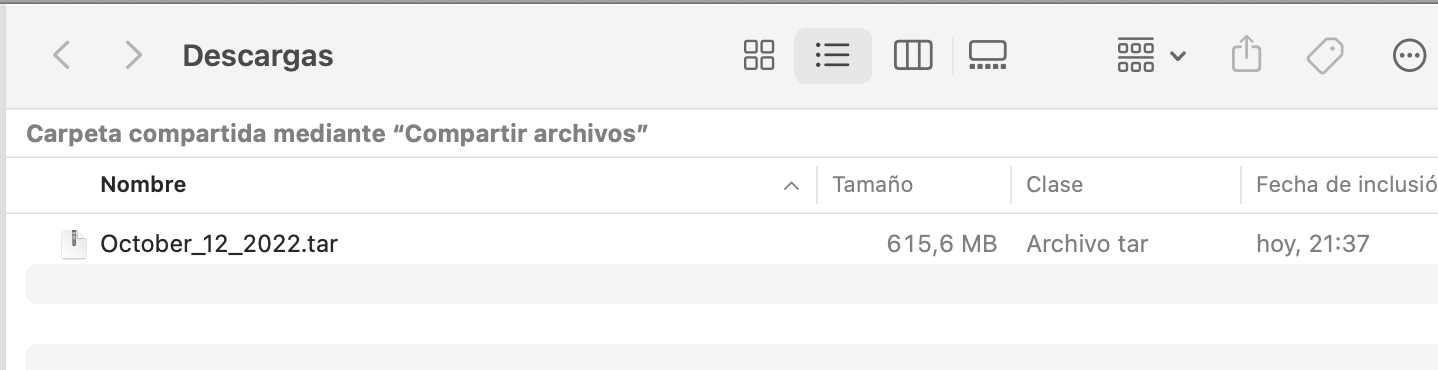 Fichero con el backup completo descargado en mi ordenador