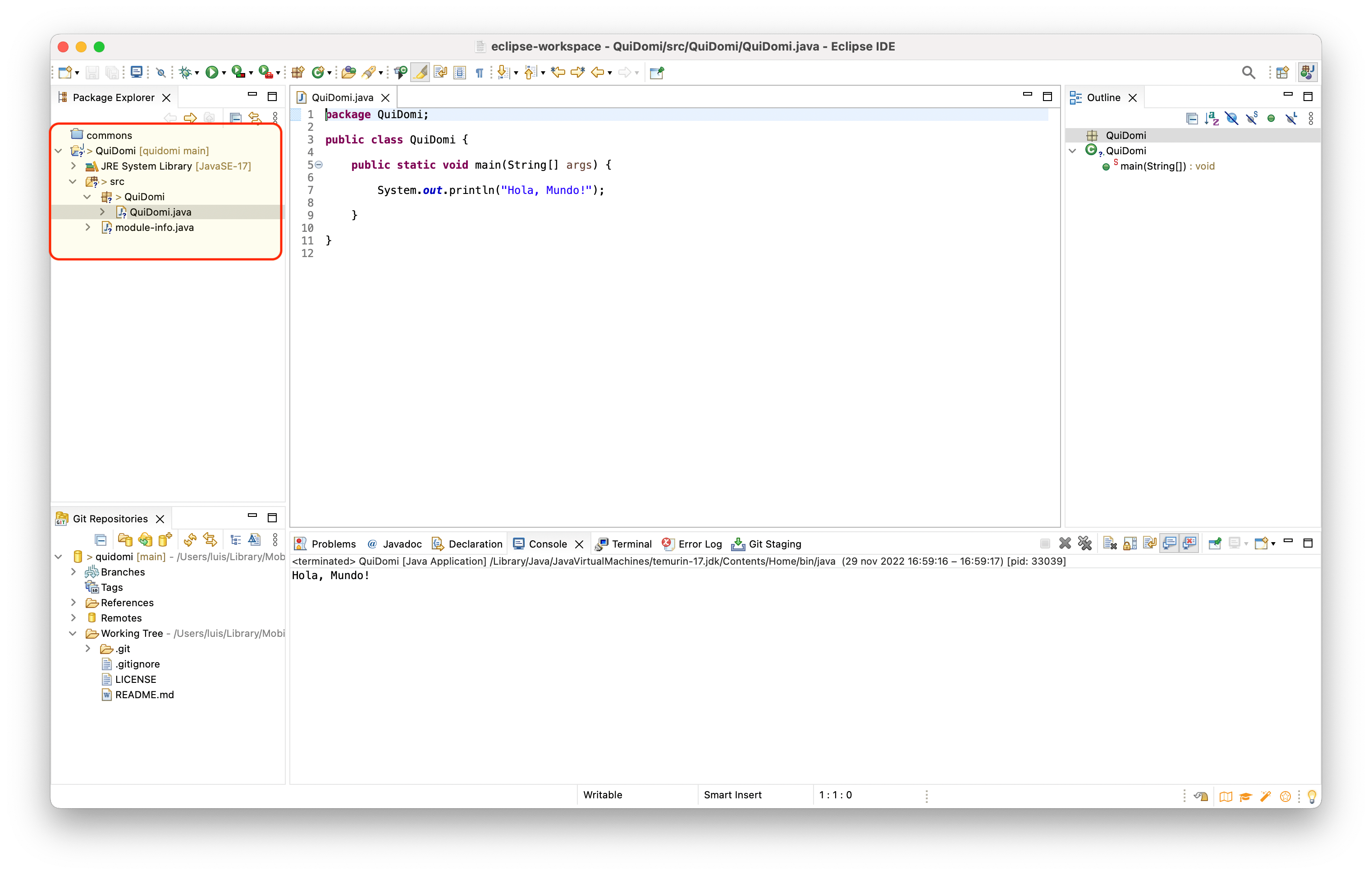 El Proyecto se vincula al Respositorio Git
