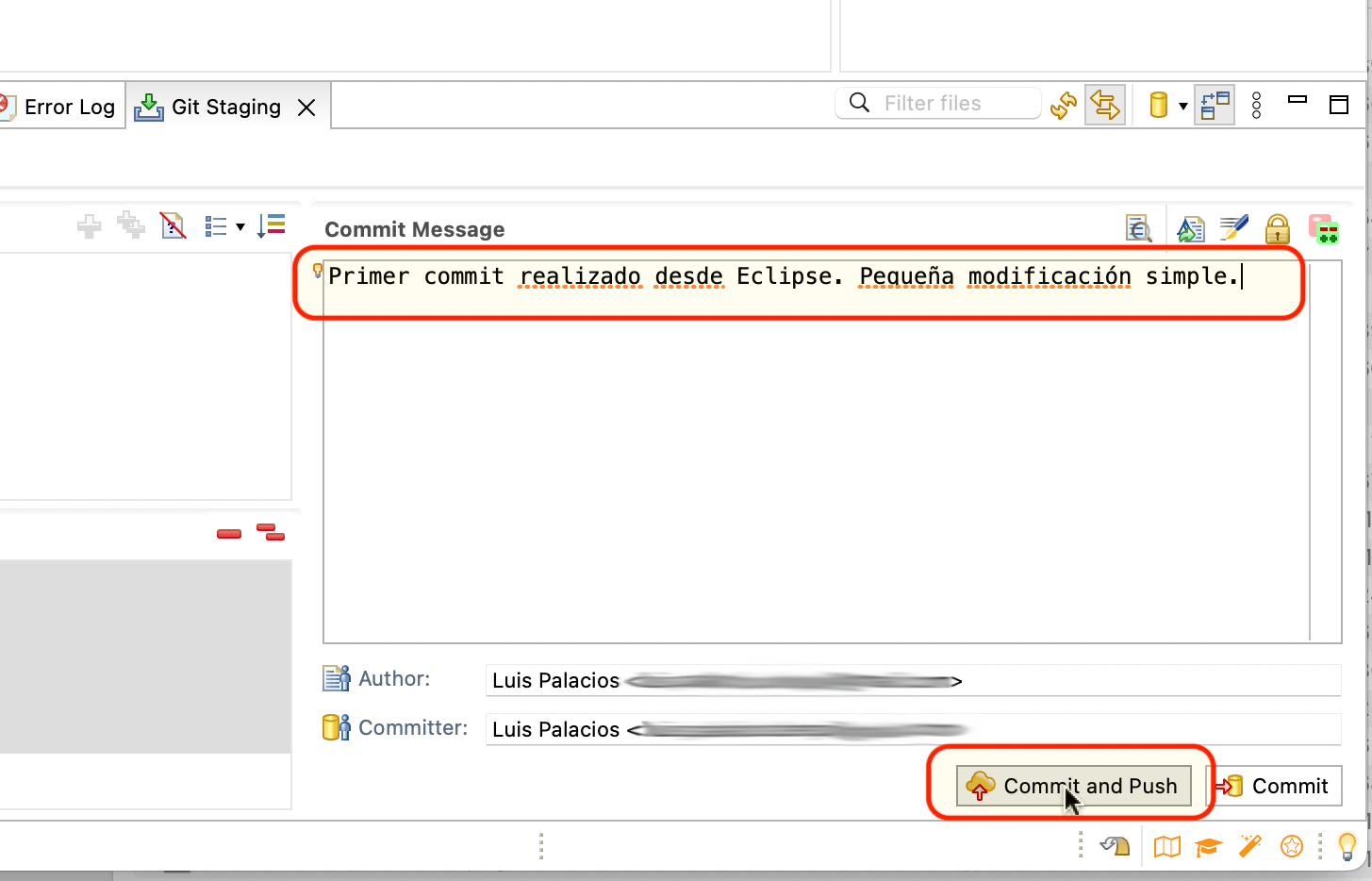 Modifico el mensaje de commit y hago un `commit & push`