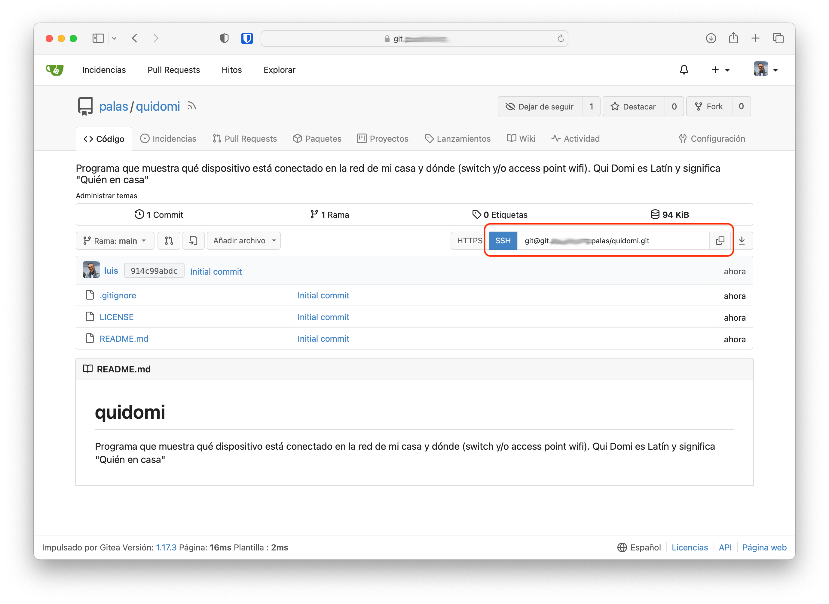 Contenido del nuevo repositorio