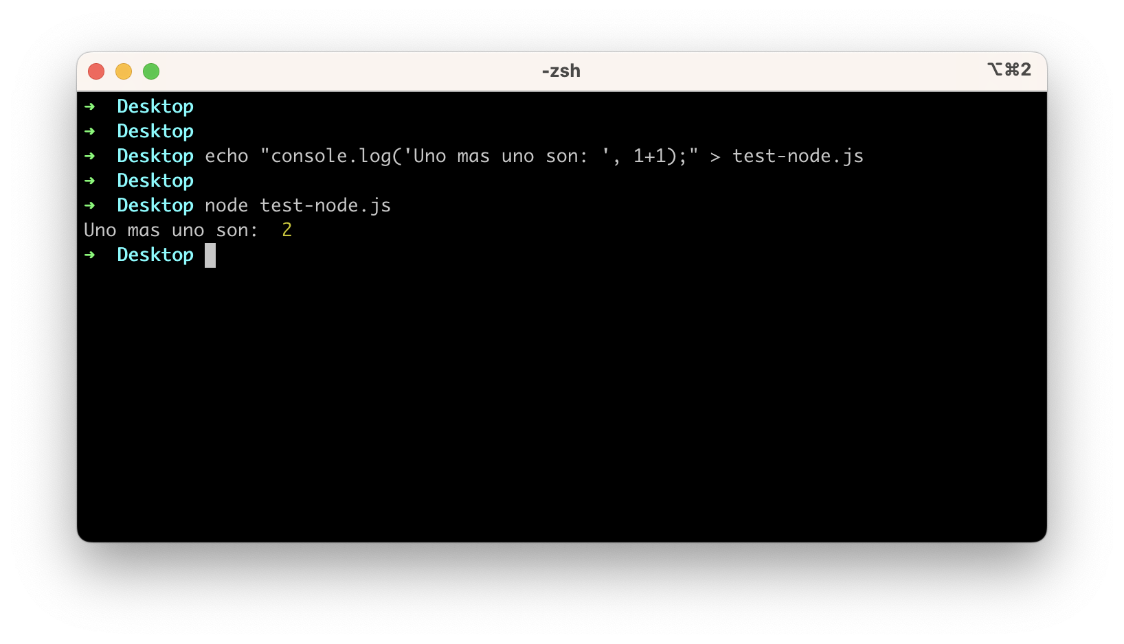 Prueba rápida con Node.js.