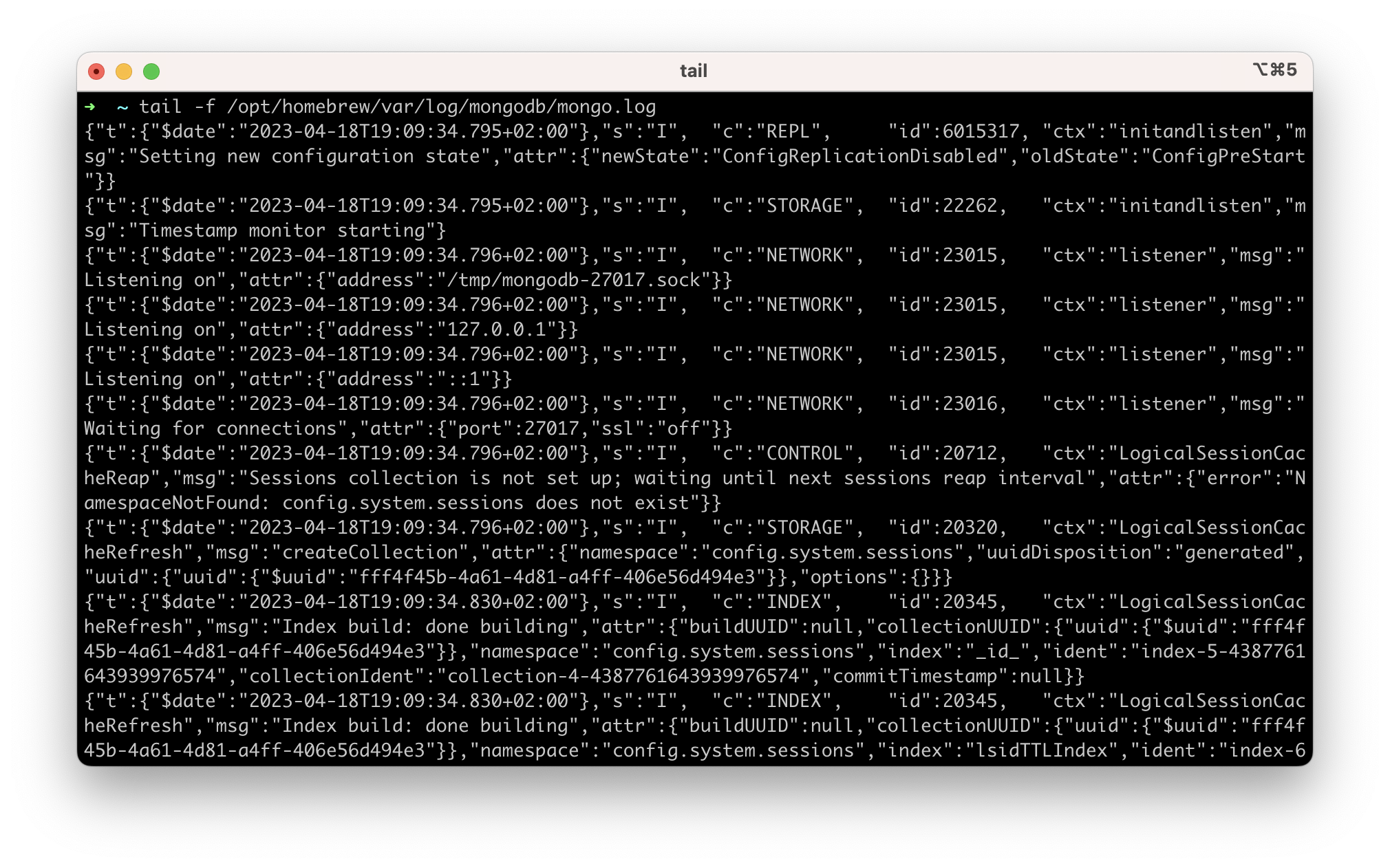 Monitorizamos el fichero de Log del servidor