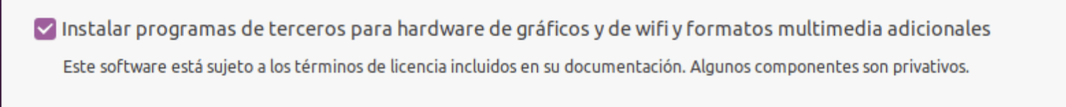 Opción de instalar programas de terceros