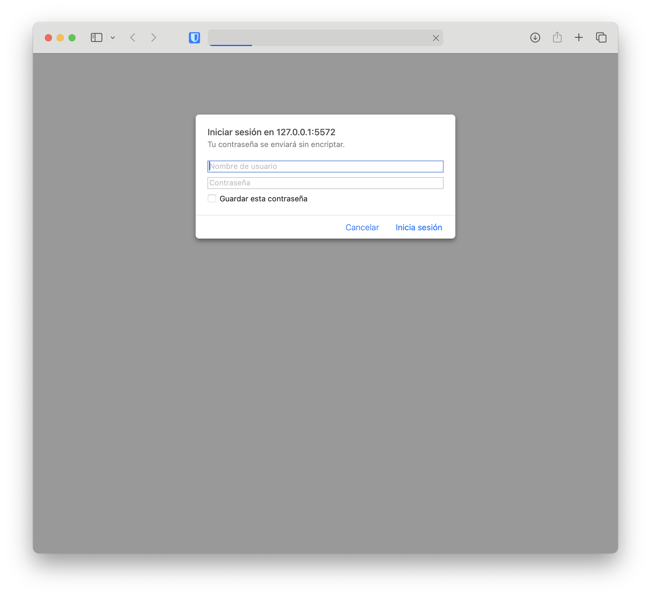 Login en el GUI Experimental