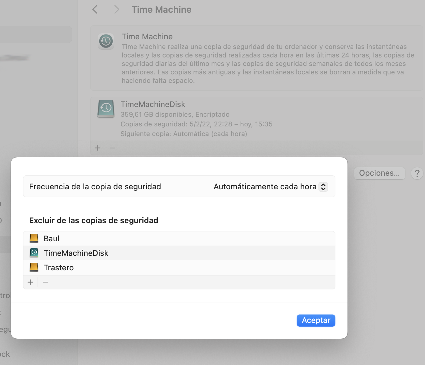 Configuración de Time Machine