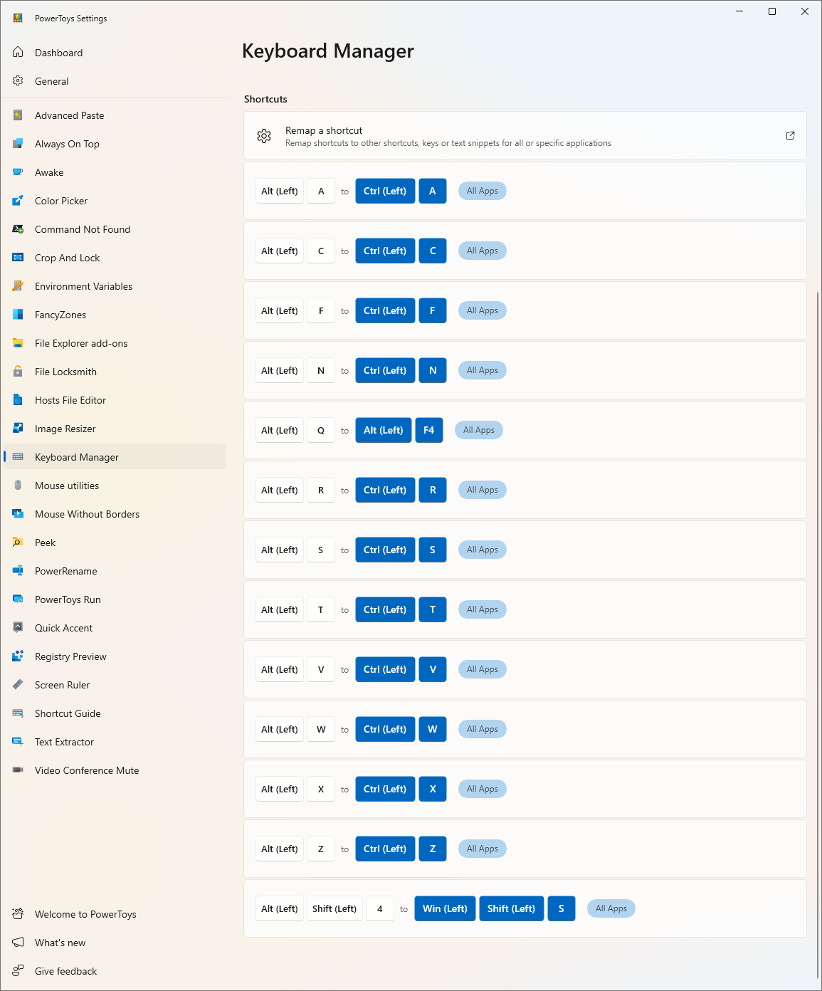 Remapeos para Windows