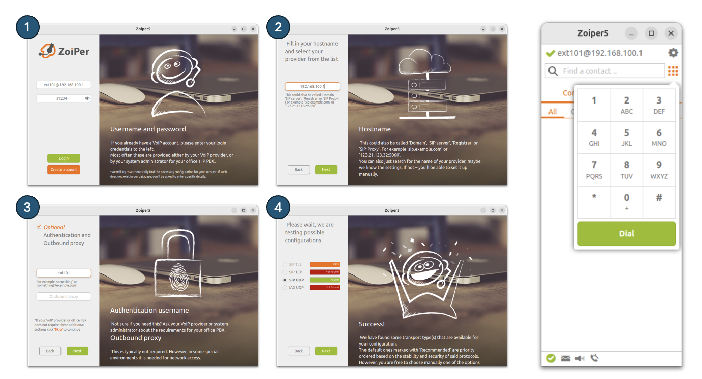 Configuración de Zoiper