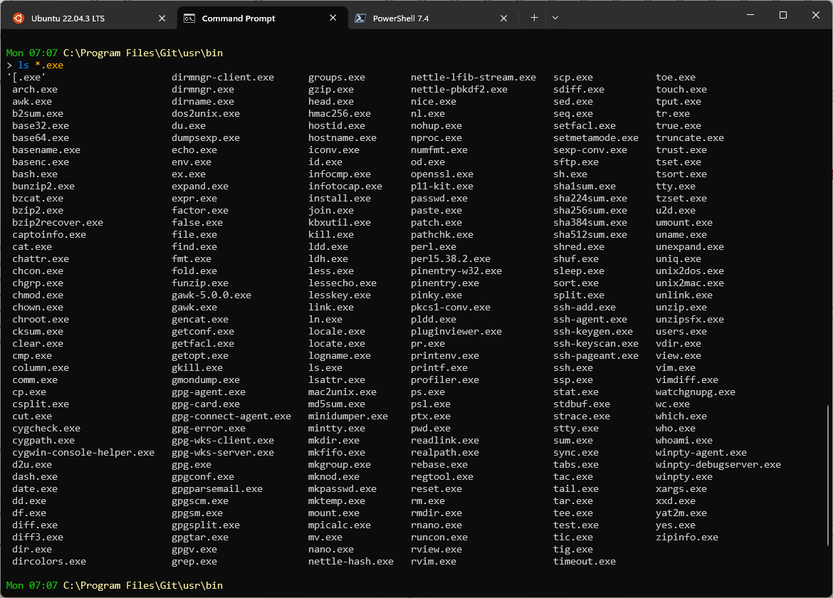 Aprovecho los ejecutables que trae Git for Windows